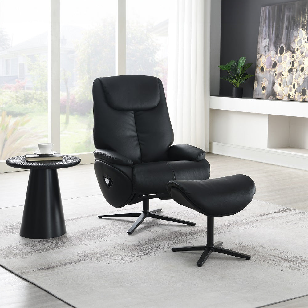 ACME Labonita Swivel Chair with Ottoman – front view – Lusso Furniture Miami