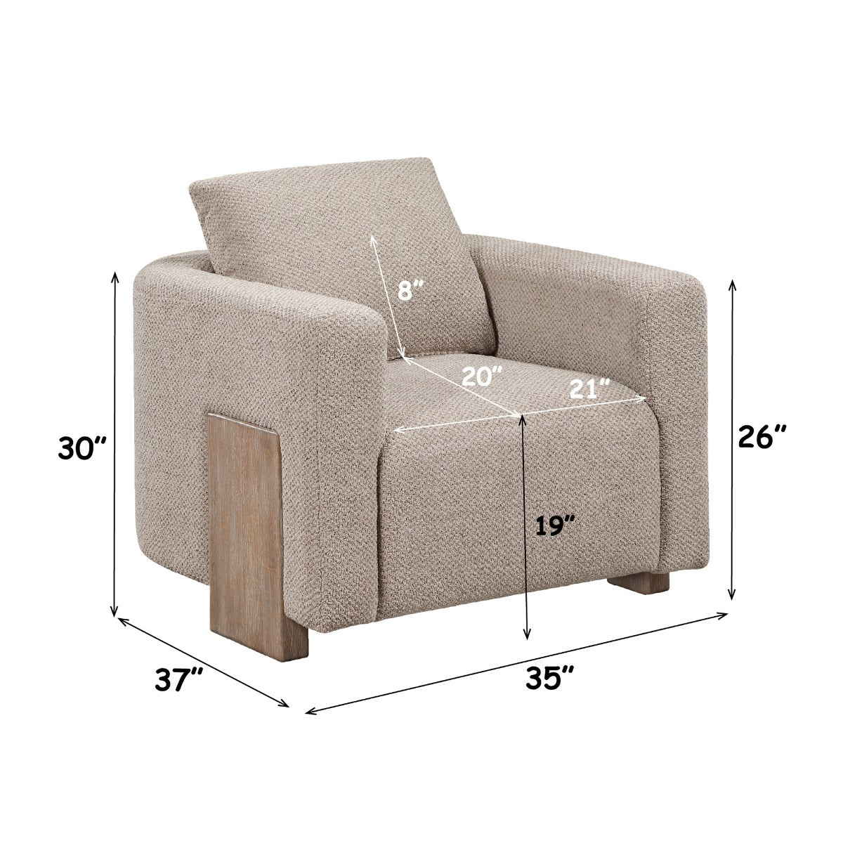 ACME Tryne Accent Chair – back view – Lusso Furniture Miami