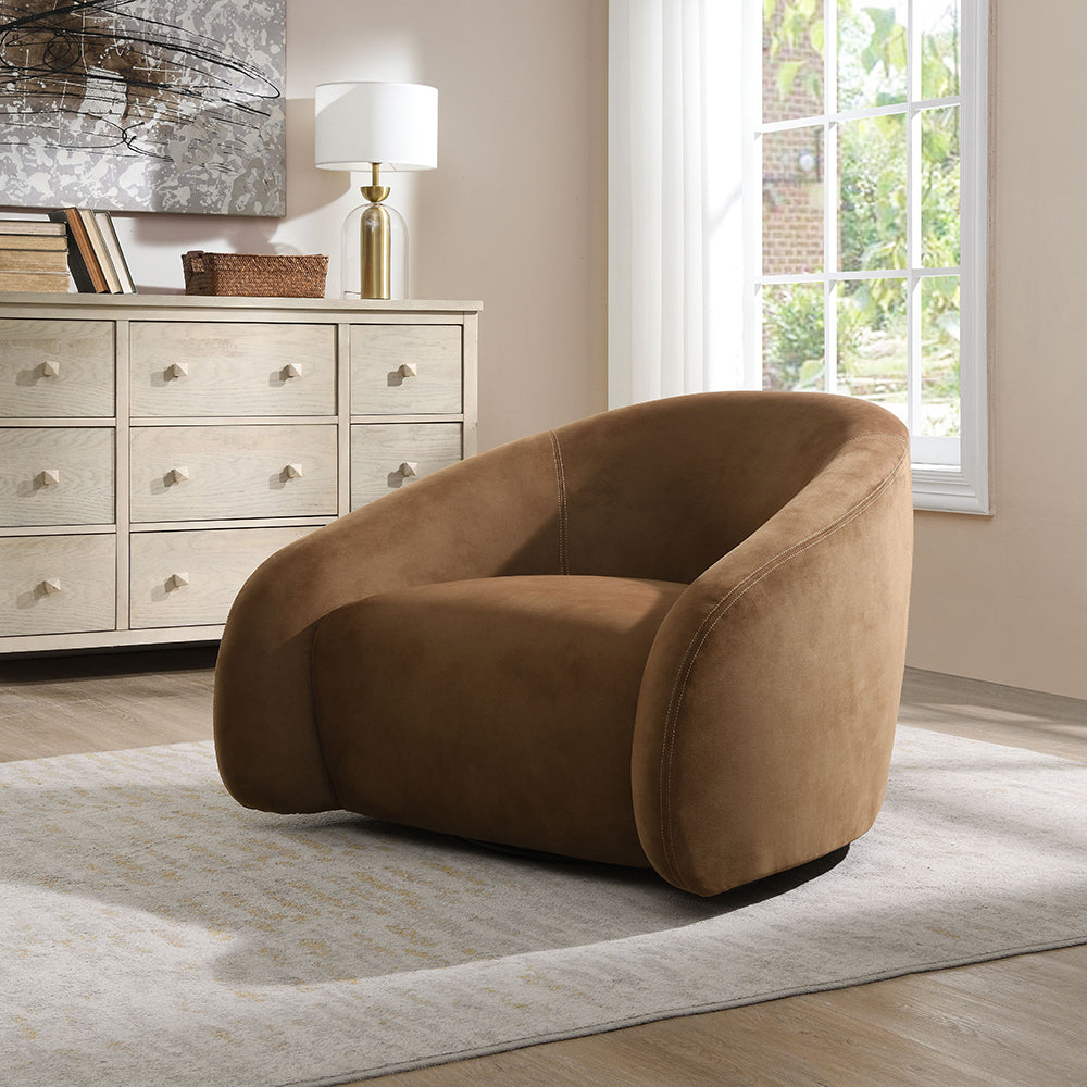 ACME Zoey Swivel Accent Chair – front view – Lusso Furniture Miami