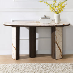ACME Haidar Marble Console Table – front view – Lusso Furniture Miami