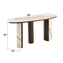 ACME Haidar Marble Console Table – room setting – Lusso Furniture Miami