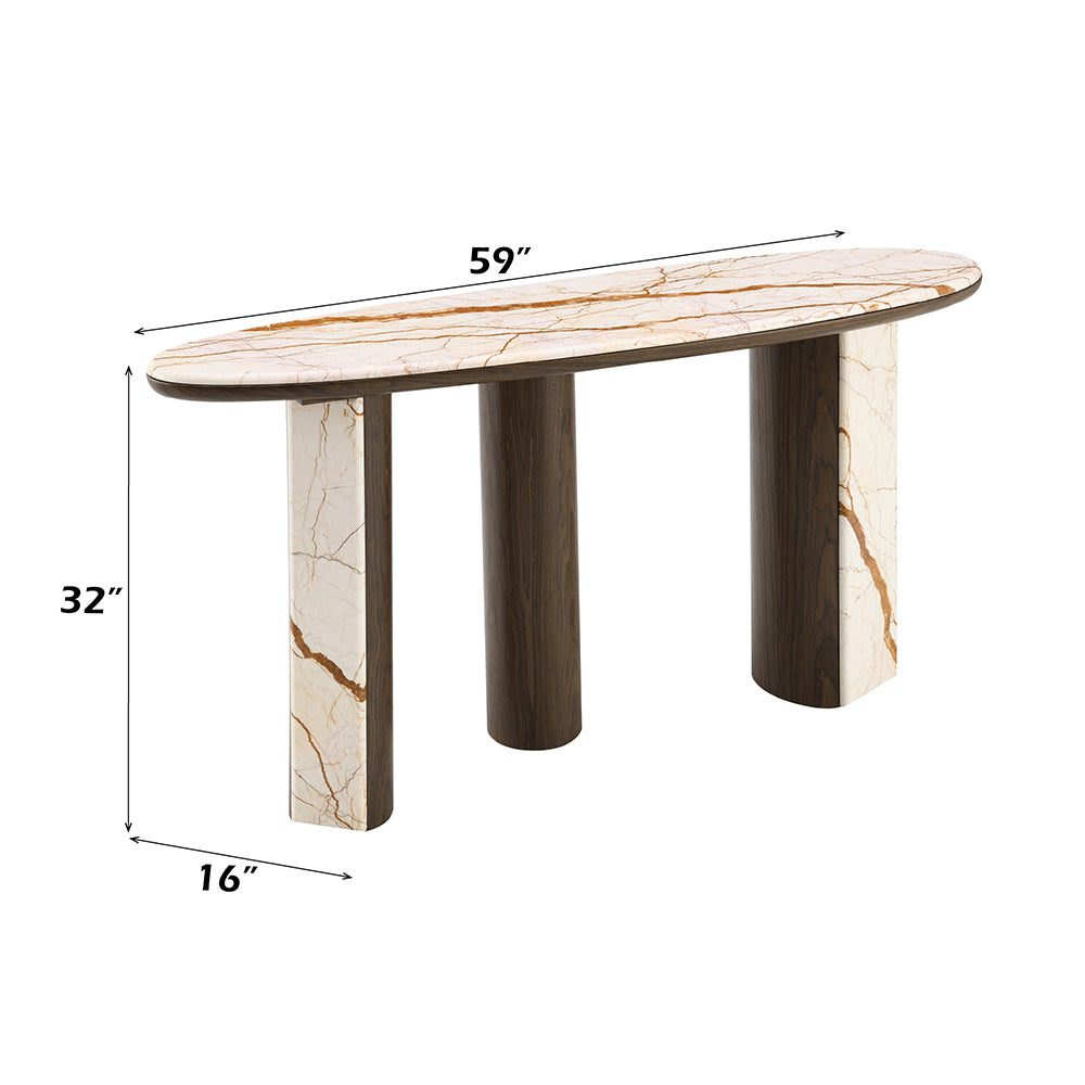 ACME Haidar Marble Console Table – room setting – Lusso Furniture Miami