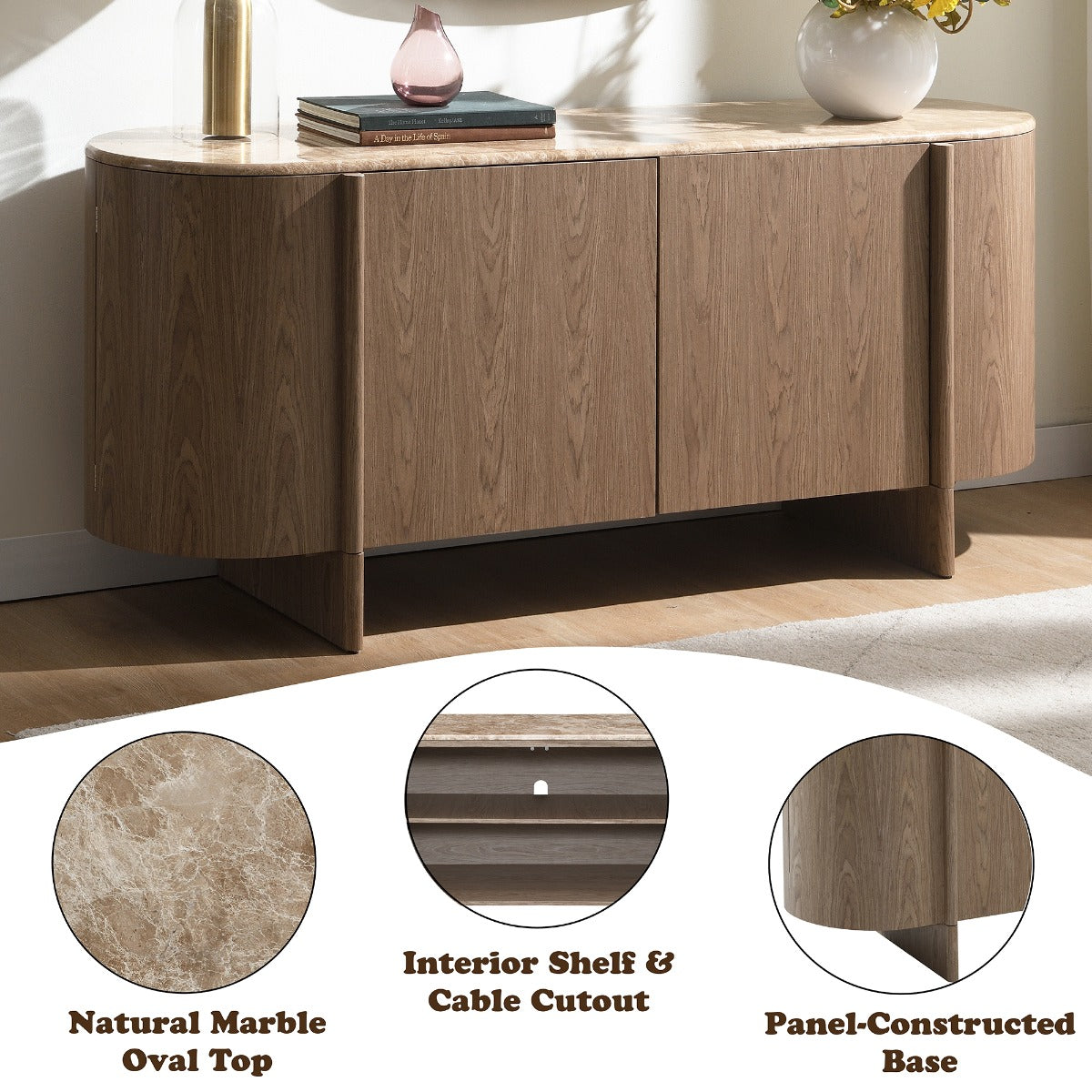 ACME Markku Console Table – close-up – Lusso Furniture Miami