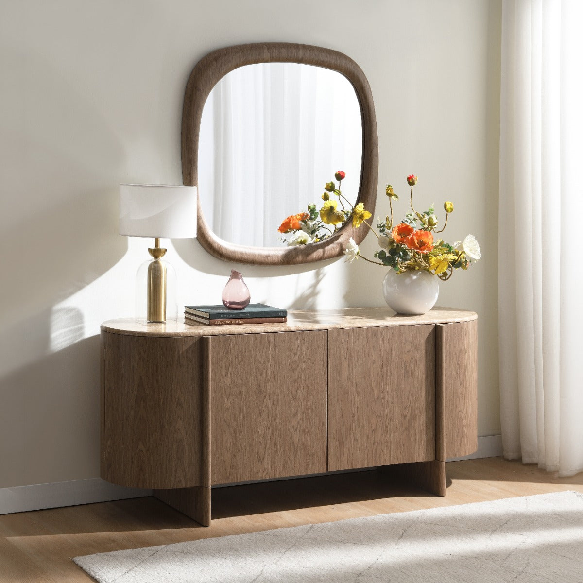 ACME Markku Console Table – angle view – Lusso Furniture Miami