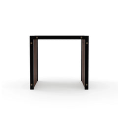 Caracole Pinstripe Dark End Table – front view – Lusso Furniture Miami
