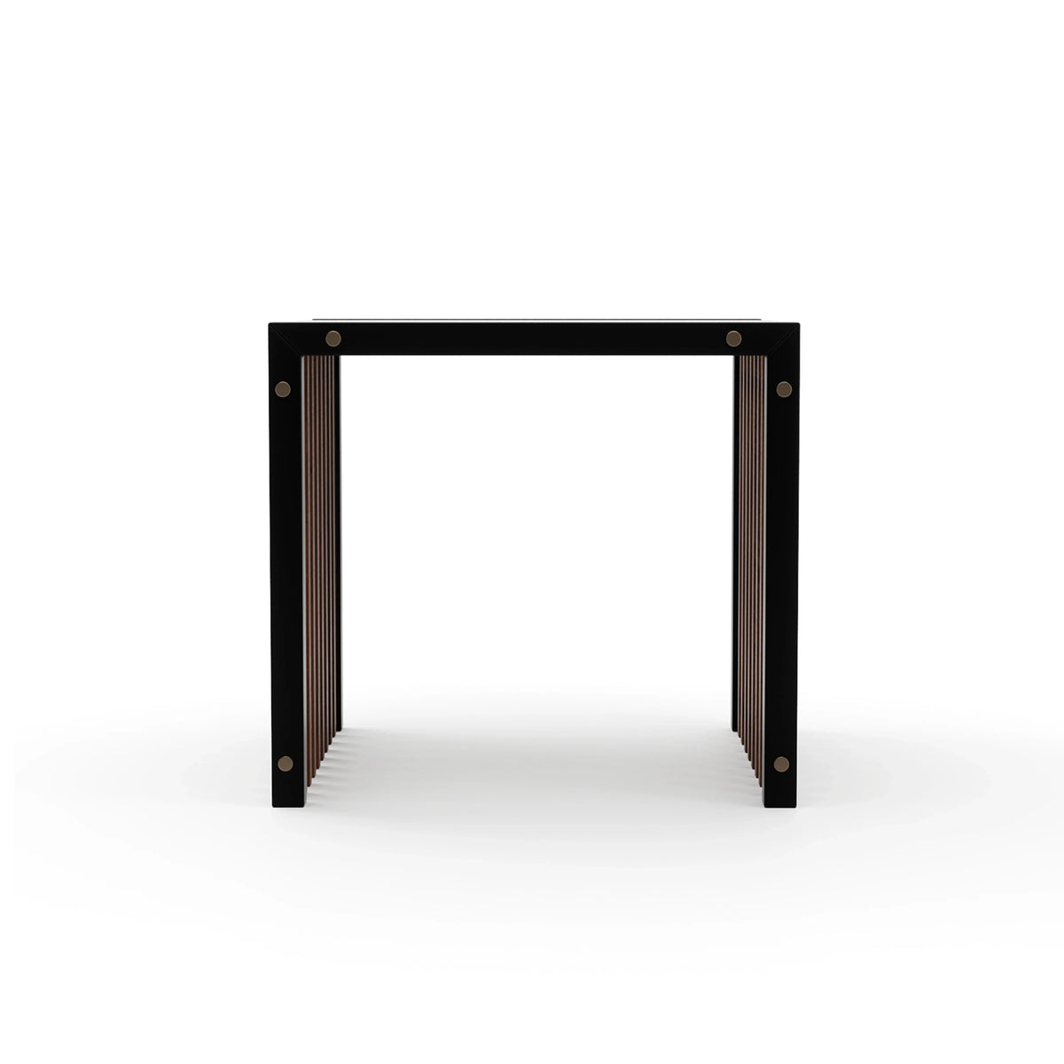 Caracole Pinstripe Dark End Table – front view – Lusso Furniture Miami