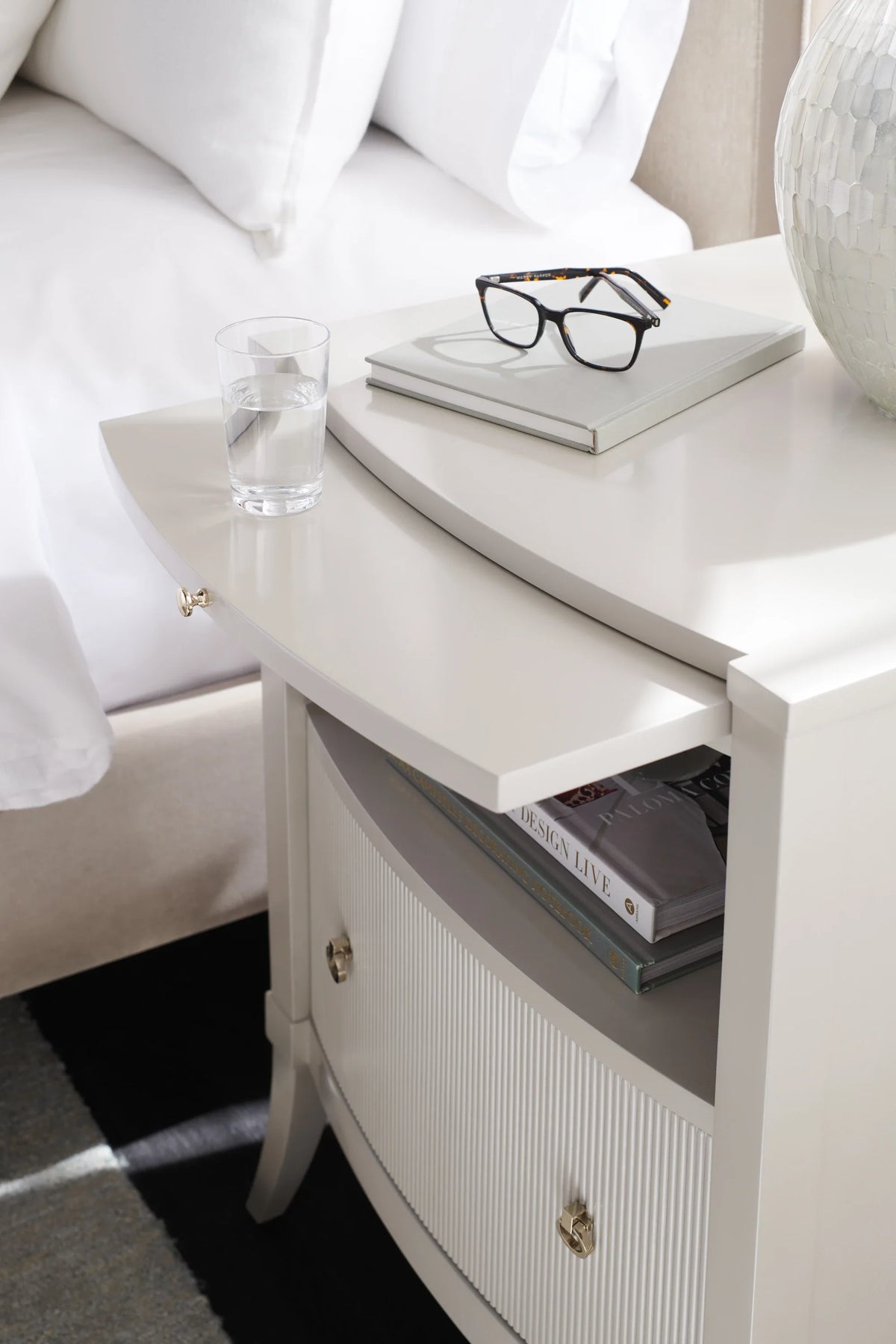 Caracole Love Nightstand – angle view – Lusso Furniture Miami