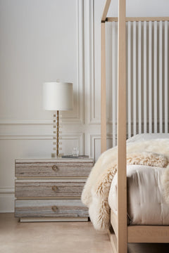 Caracole Bedrock Nightstand – side view – Lusso Furniture Miami