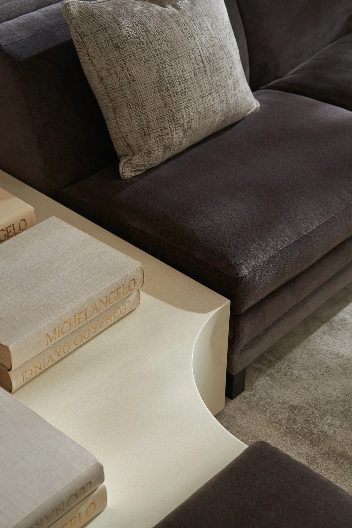 Caracole Buttoned Up End Table – detail – Lusso Furniture Miami