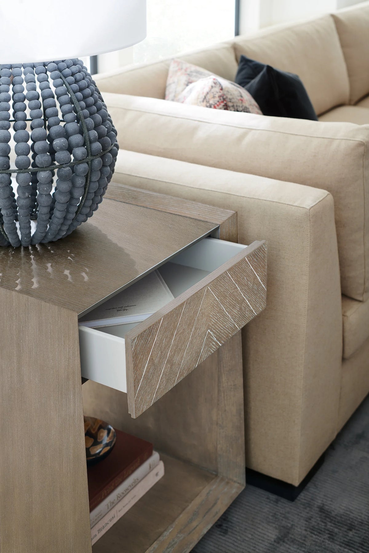 Caracole Bridges Side Table – room setting – Lusso Furniture Miami