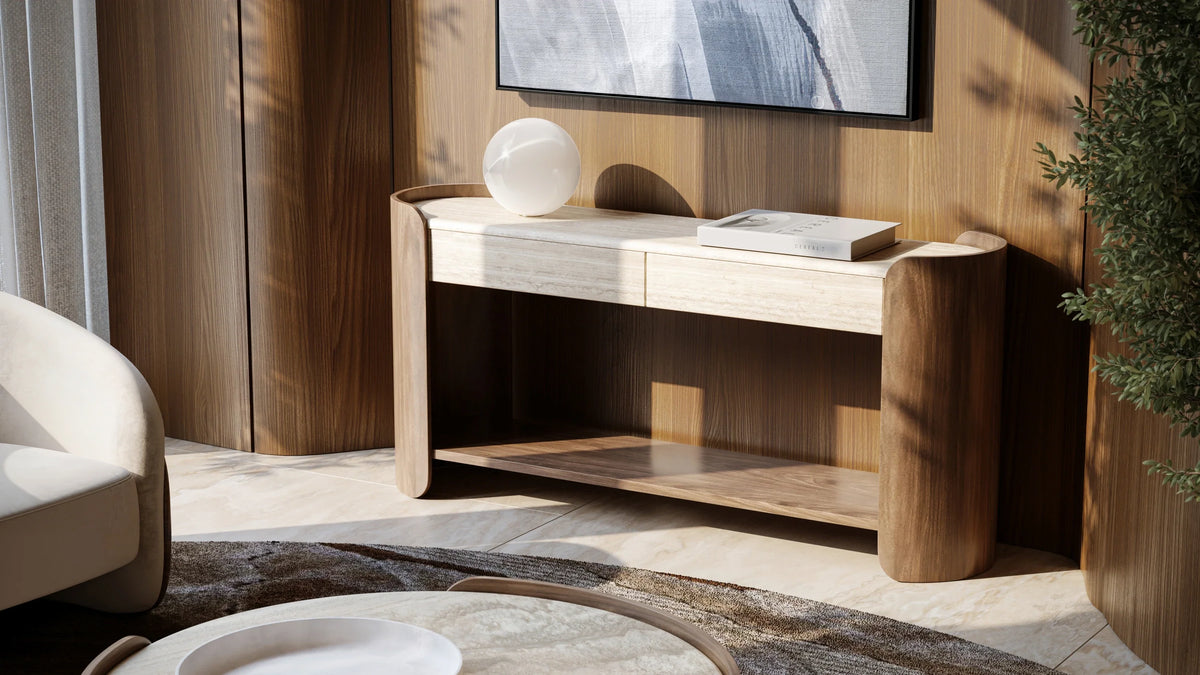 Caracole Fleur Console Table – angle view – Lusso Furniture Miami