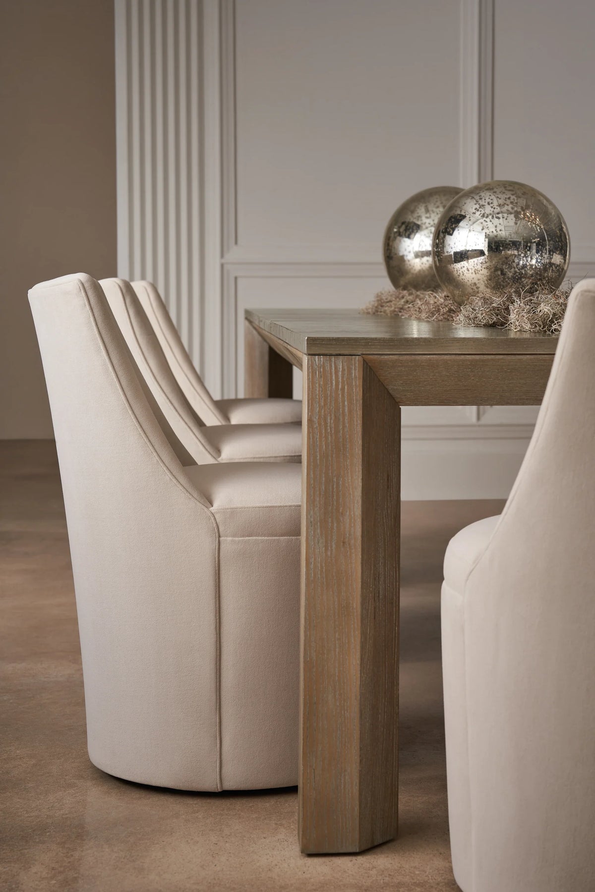 Caracole Barrel Roll Dining Chair – top view – Lusso Furniture Miami