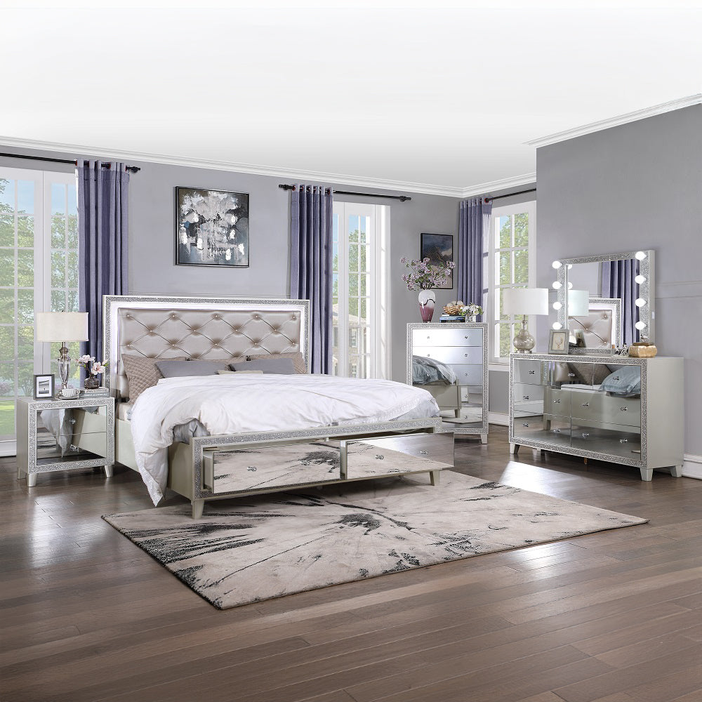 ACME Sliverfluff LED Storage Bed – view 15 – Lusso Furniture Miami