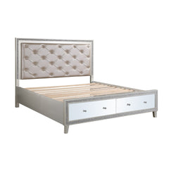 ACME Sliverfluff LED Storage Bed – angle view – Lusso Furniture Miami