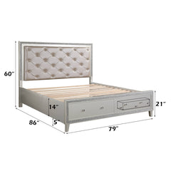 ACME Sliverfluff LED Storage Bed – close-up – Lusso Furniture Miami