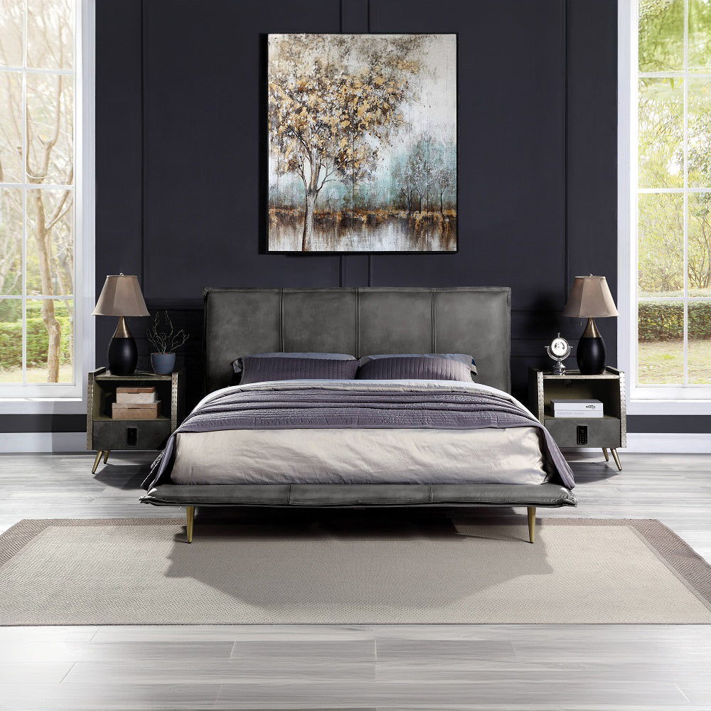 ACME Metis Leather Bed – back view – Lusso Furniture Miami