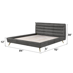 ACME Doris Leather Bed – view 17 – Lusso Furniture Miami