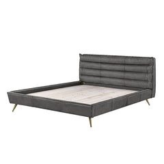 ACME Doris Leather Bed – angle view – Lusso Furniture Miami