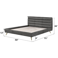 ACME Doris Leather Bed – back view – Lusso Furniture Miami