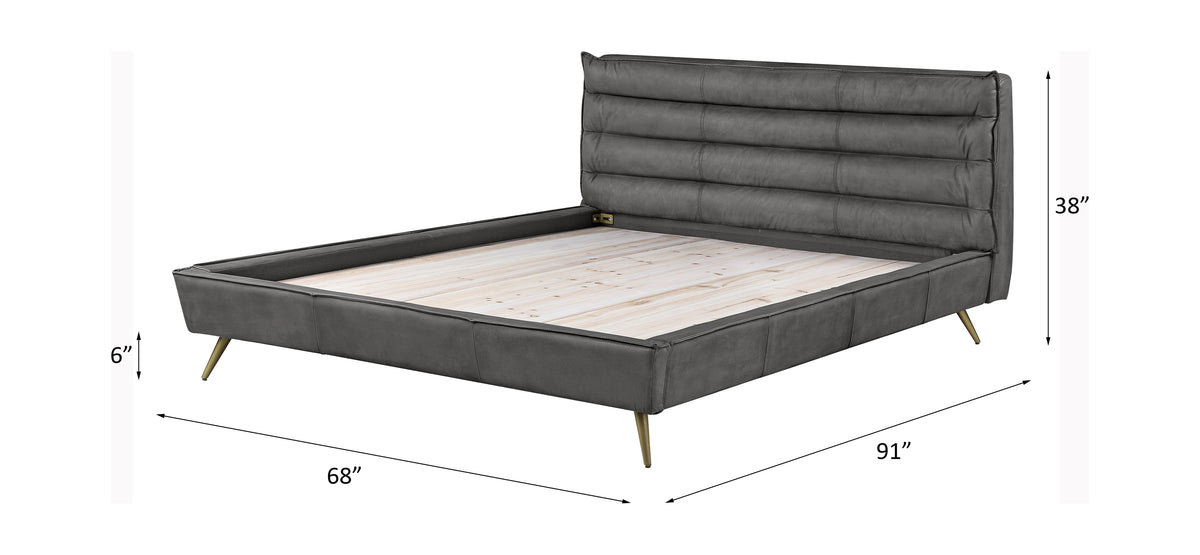 ACME Doris Leather Bed – room setting – Lusso Furniture Miami