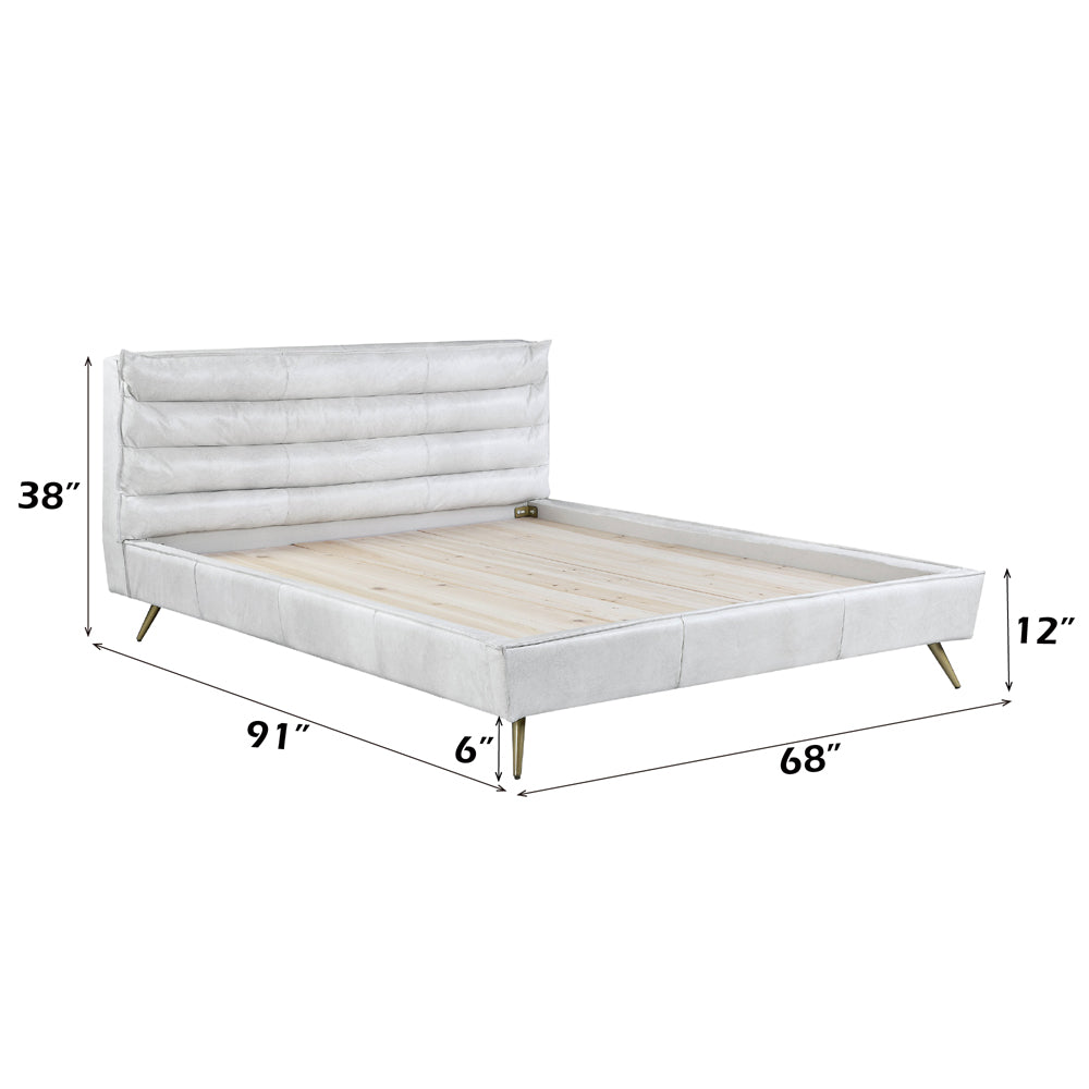 ACME Doris Leather Bed – view 11 – Lusso Furniture Miami