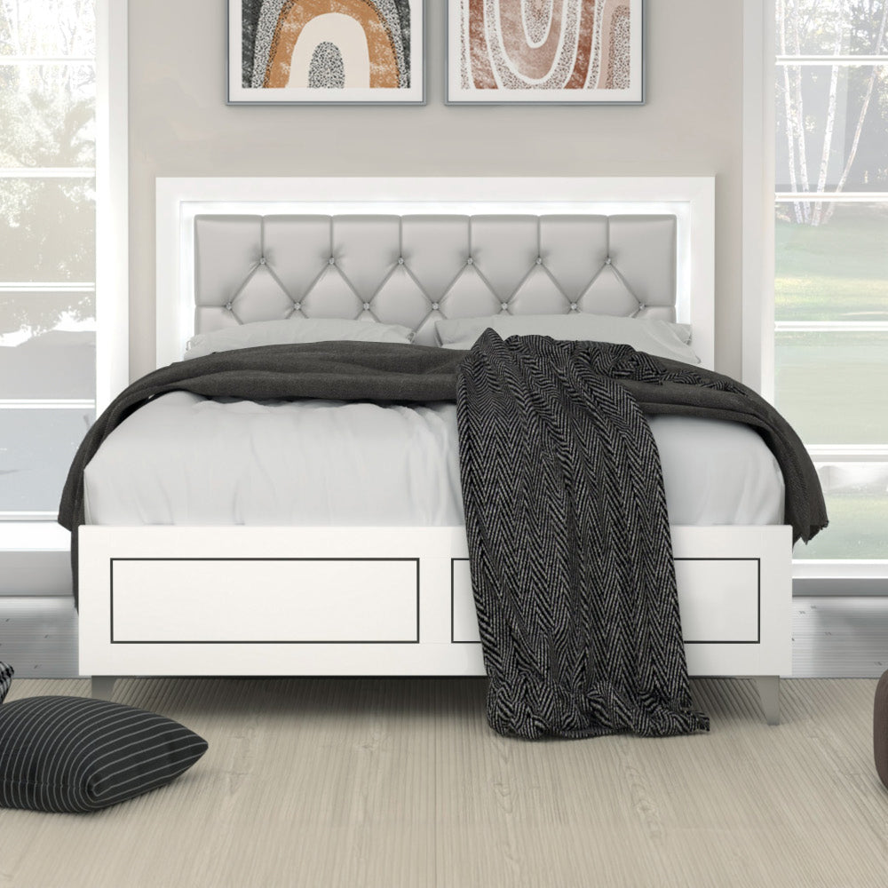 ACME Casilda LED Bed – front view – Lusso Furniture Miami