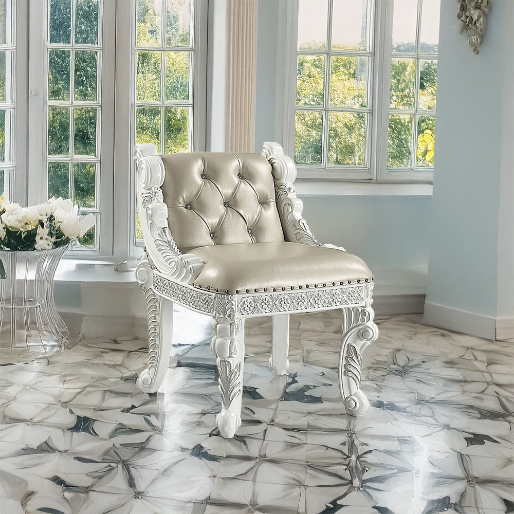 ACME Vanaheim Vanity Stool – front view – Lusso Furniture Miami