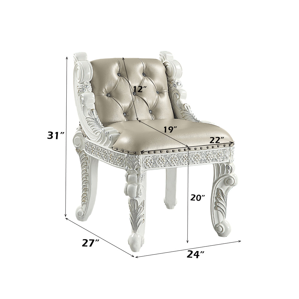 ACME Vanaheim Vanity Stool – top view – Lusso Furniture Miami