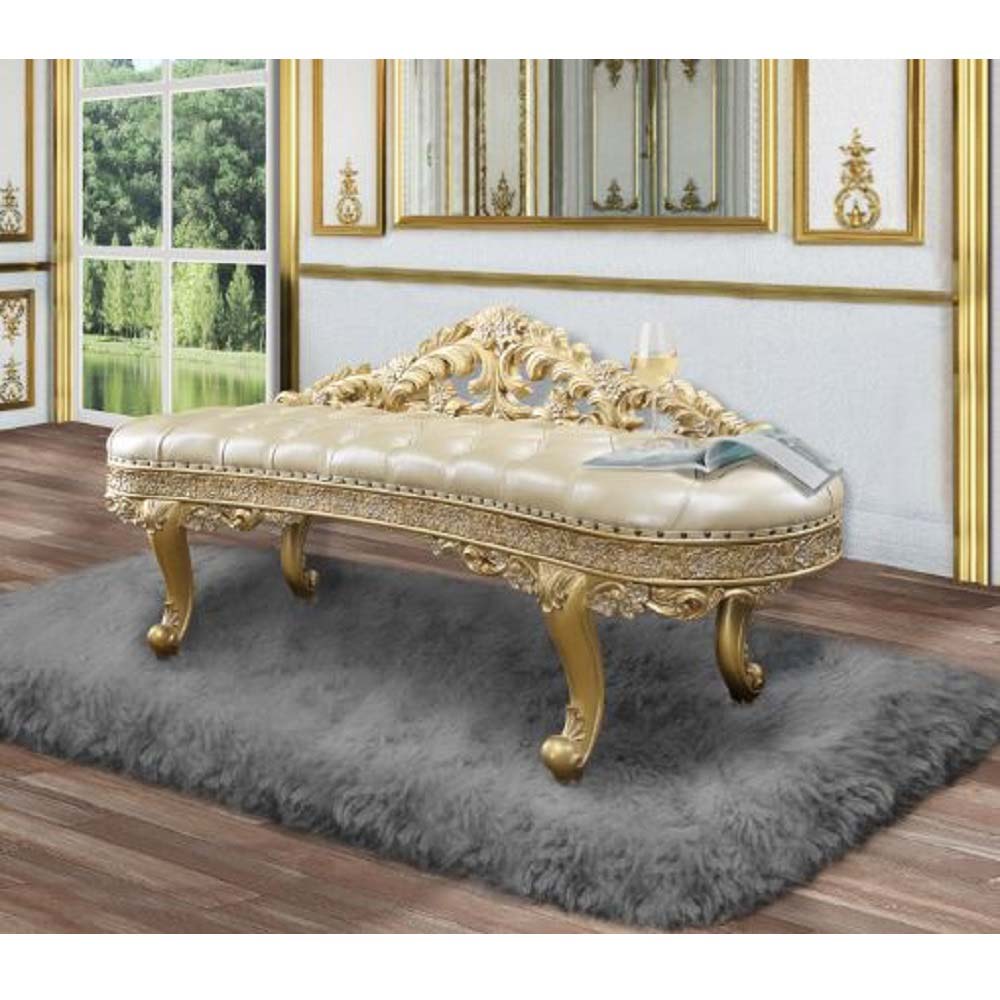 ACME Cabriole Bench – front view – Lusso Furniture Miami