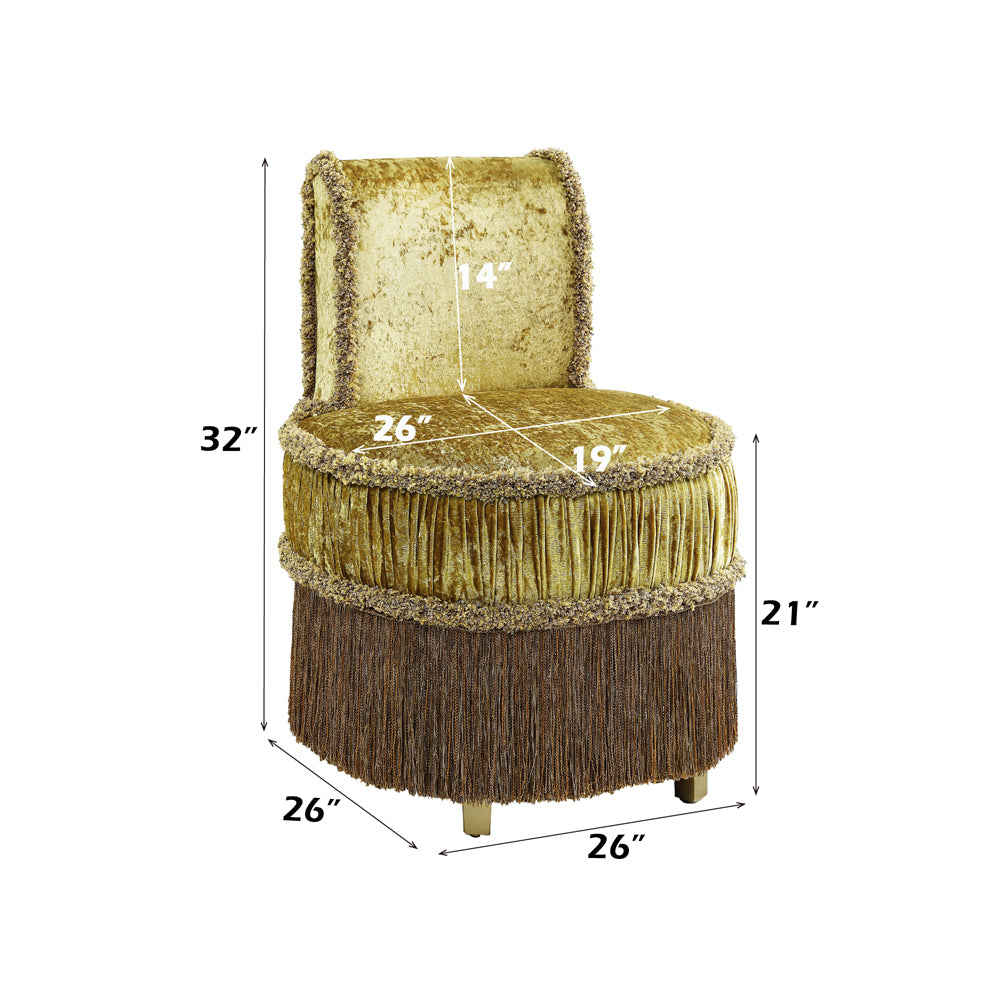 ACME Bernadette Vanity Stool – top view – Lusso Furniture Miami