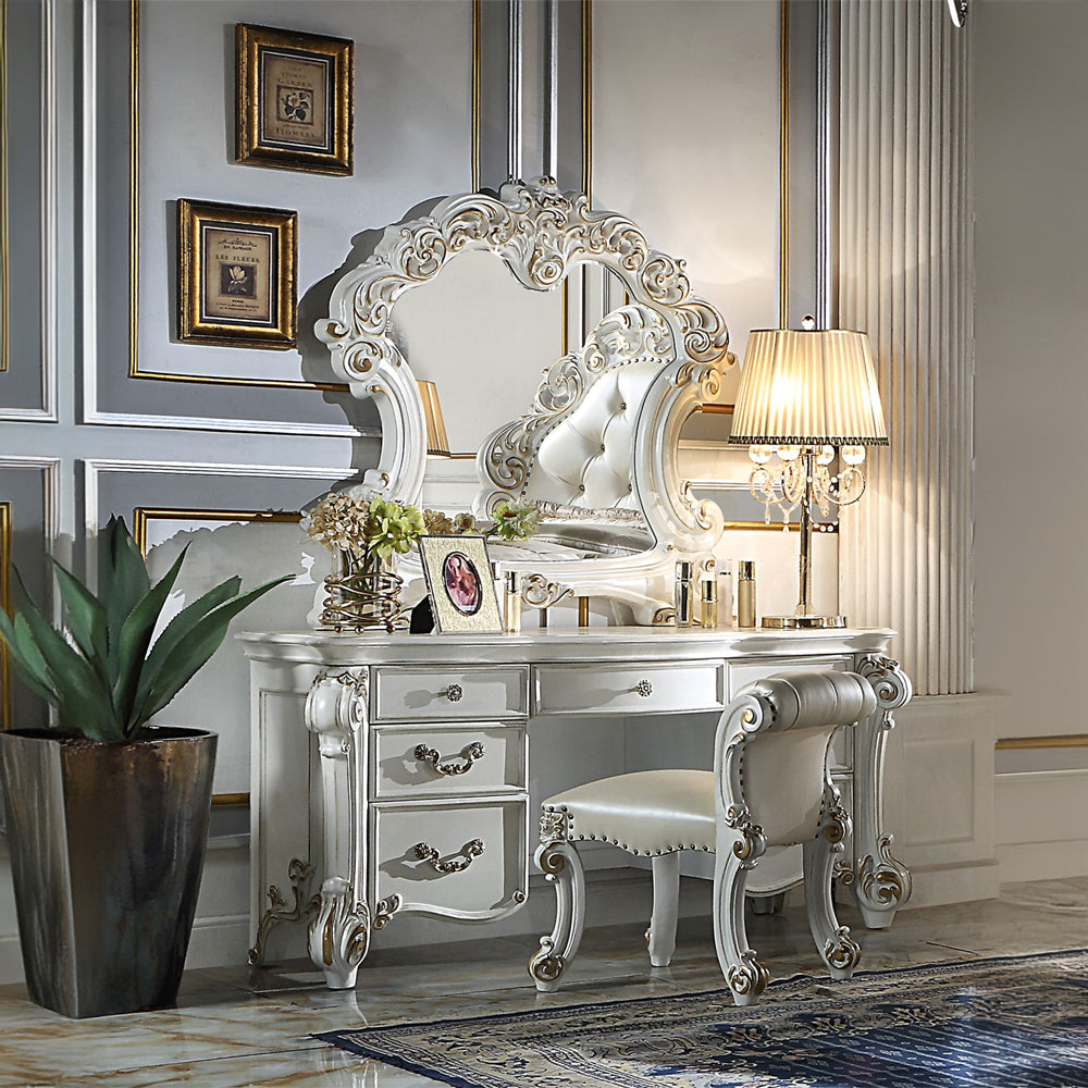 ACME Vendome Vanity Desk – top view – Lusso Furniture Miami