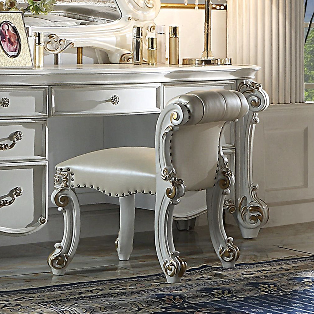 ACME Vendome Vanity Stool – front view – Lusso Furniture Miami