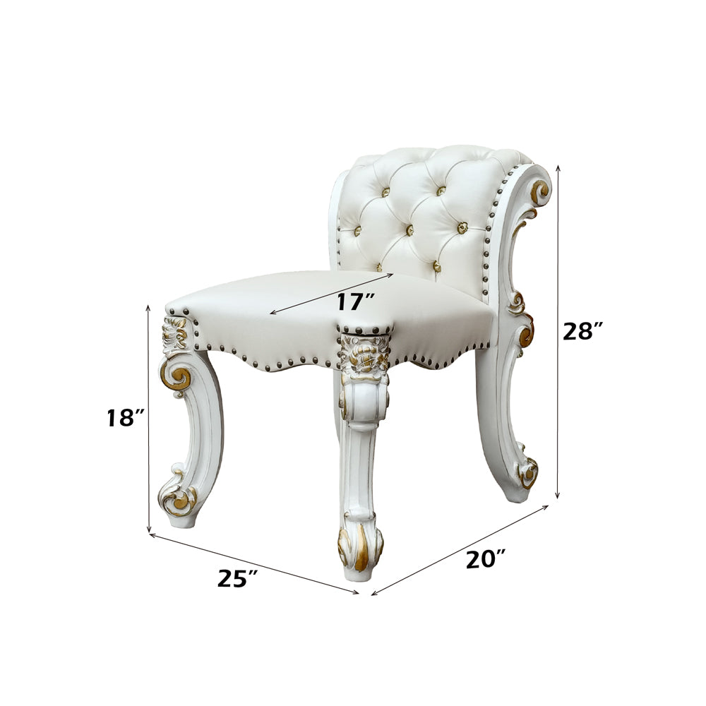 ACME Vendome Vanity Stool – top view – Lusso Furniture Miami