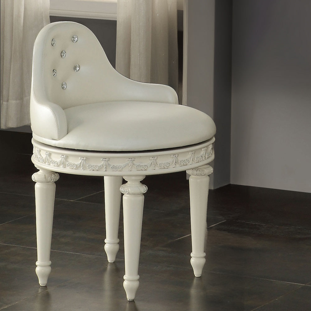 ACME Dorothy Swivel Vanity Chair – front view – Lusso Furniture Miami