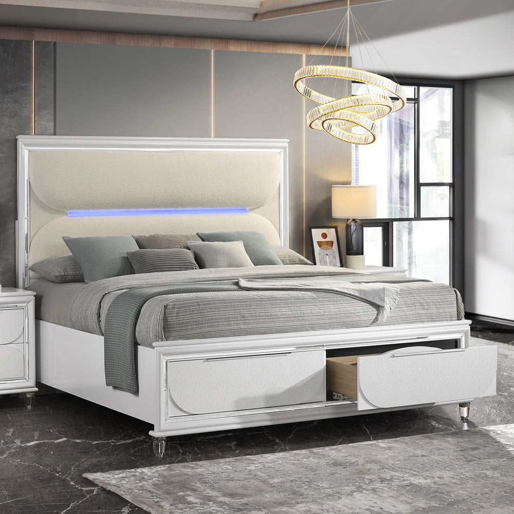 ACME Tarian LED Storage Bed – front view – Lusso Furniture Miami