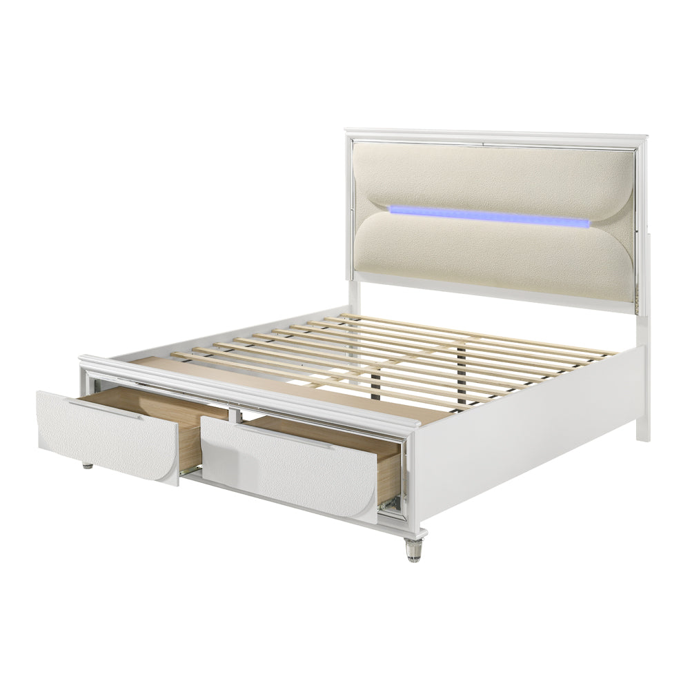 ACME Tarian LED Storage Bed – angle view – Lusso Furniture Miami