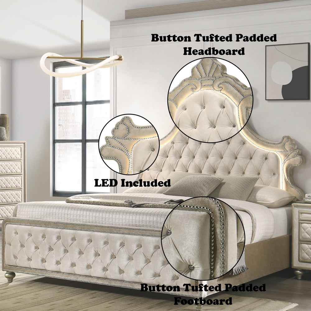 ACME Lucienne LED Bed – view 12 – Lusso Furniture Miami