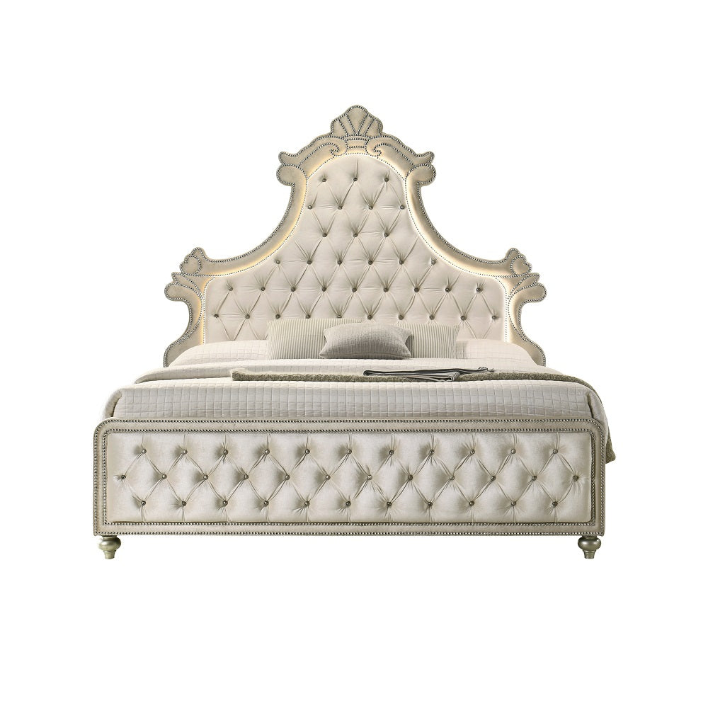 ACME Lucienne LED Bed – side view – Lusso Furniture Miami
