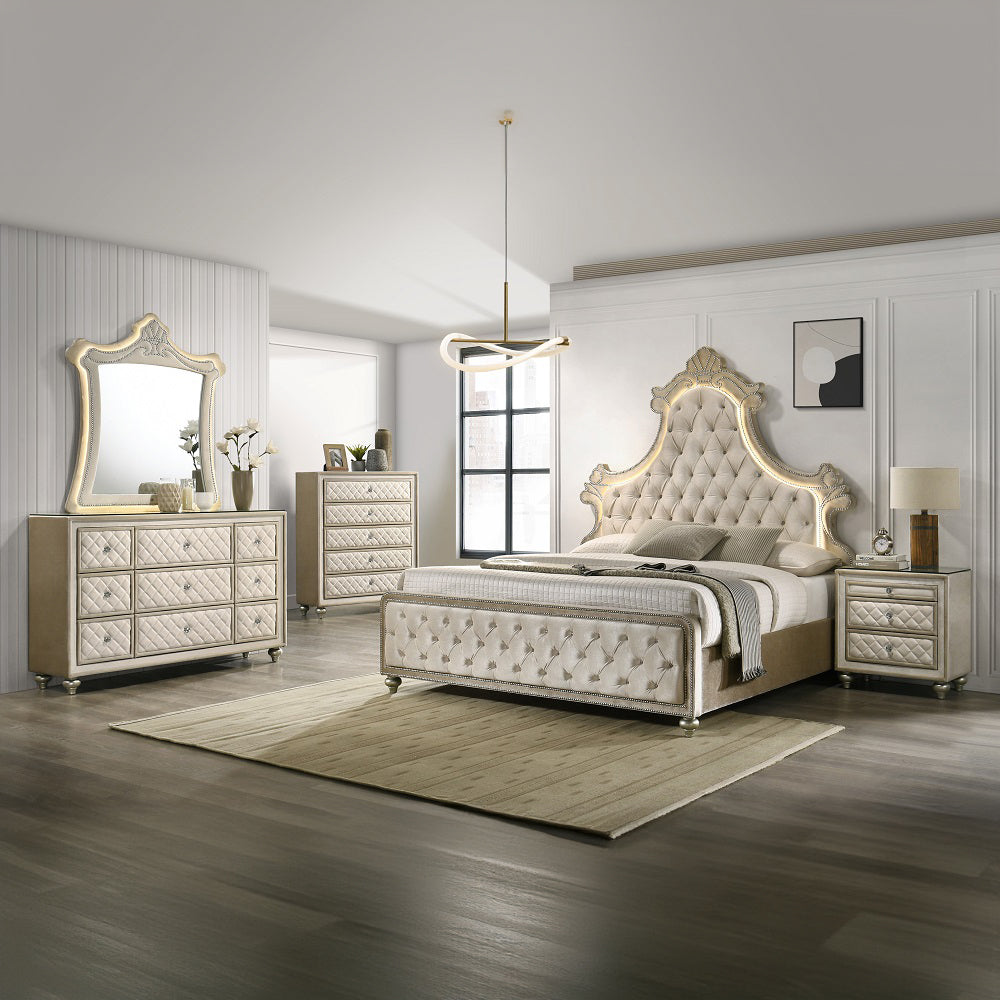 ACME Lucienne LED Bed – finish detail – Lusso Furniture Miami