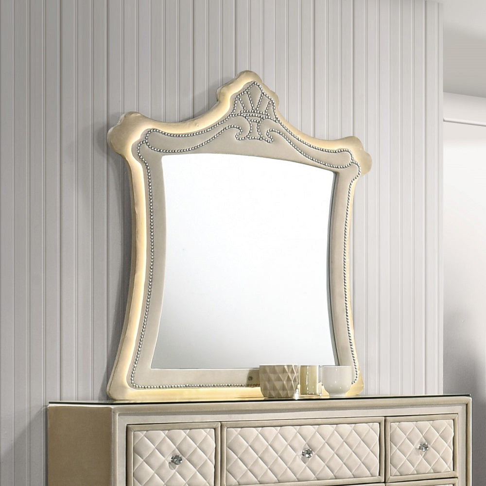 ACME Lucienne LED Mirror – front view – Lusso Furniture Miami