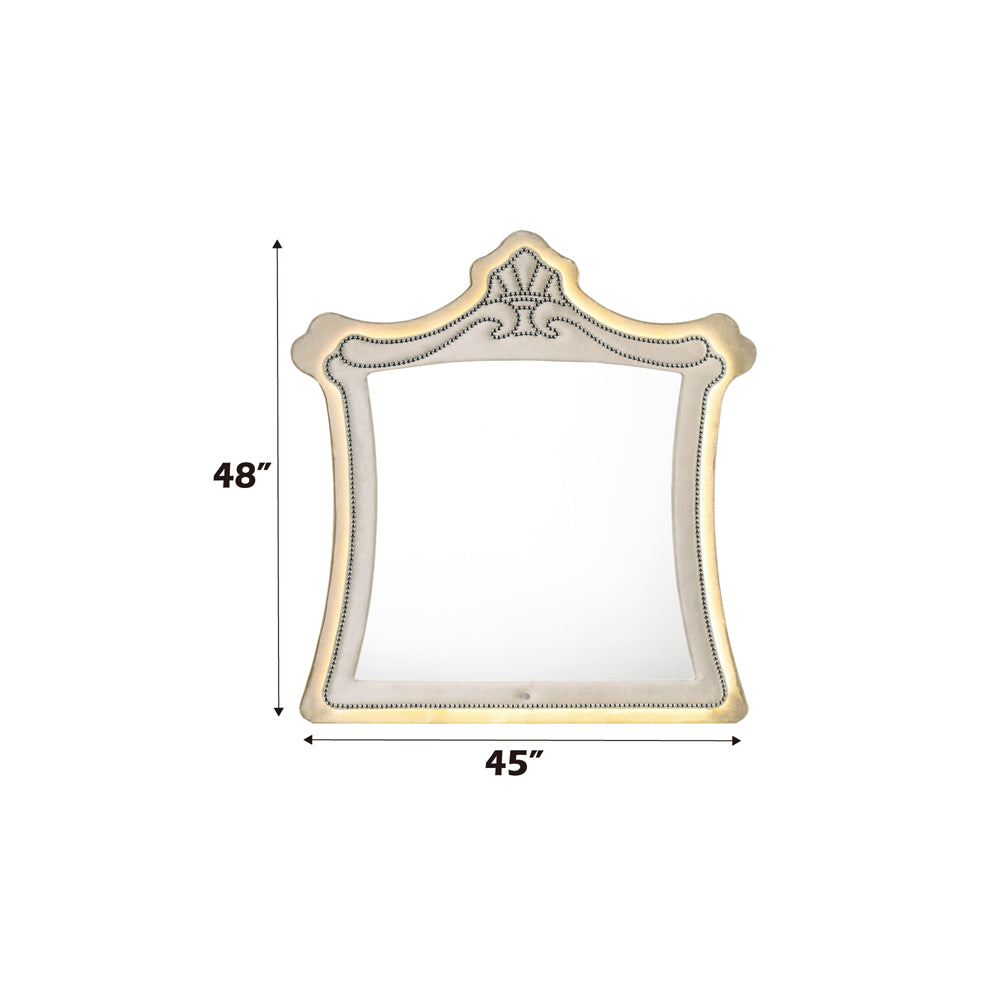 ACME Lucienne LED Mirror – room setting – Lusso Furniture Miami