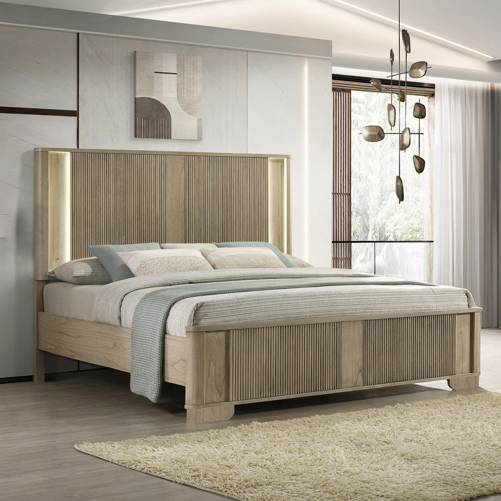 ACME Lakkari LED Bed – front view – Lusso Furniture Miami