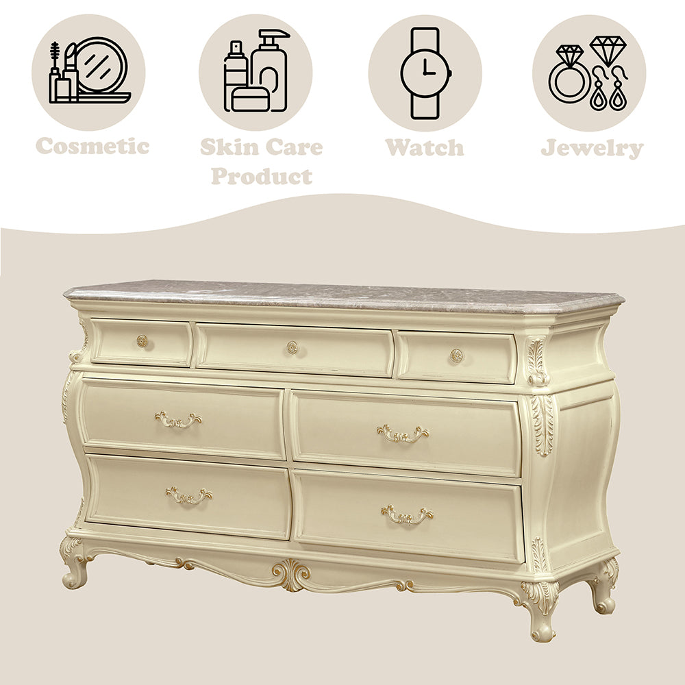 ACME Chantelle Dresser – side view – Lusso Furniture Miami