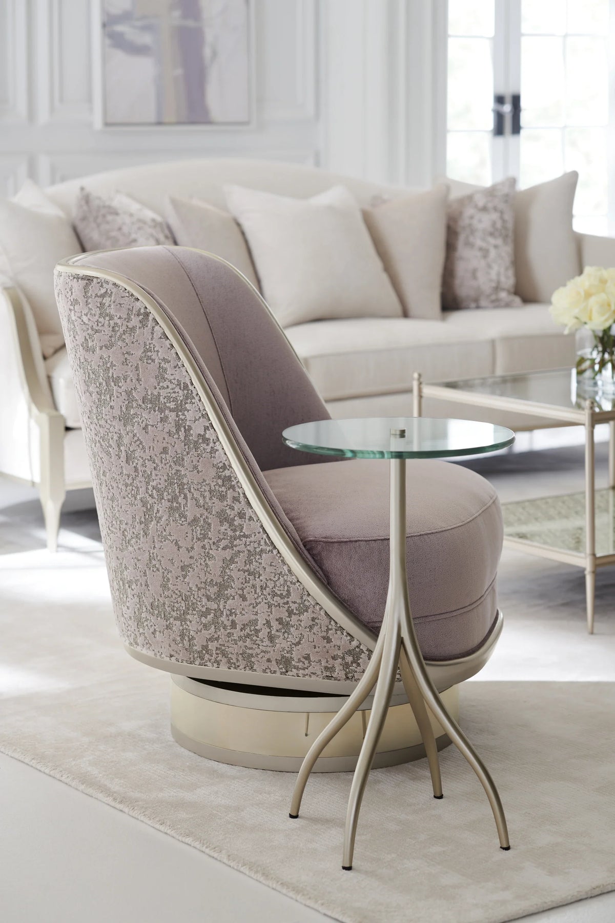 Caracole Point Taken Accent Table – detail – Lusso Furniture Miami