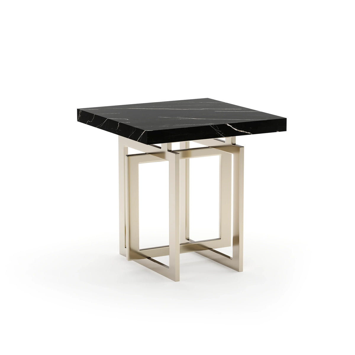 Caracole Wish You Were Here Square Table – side view – Lusso Furniture Miami