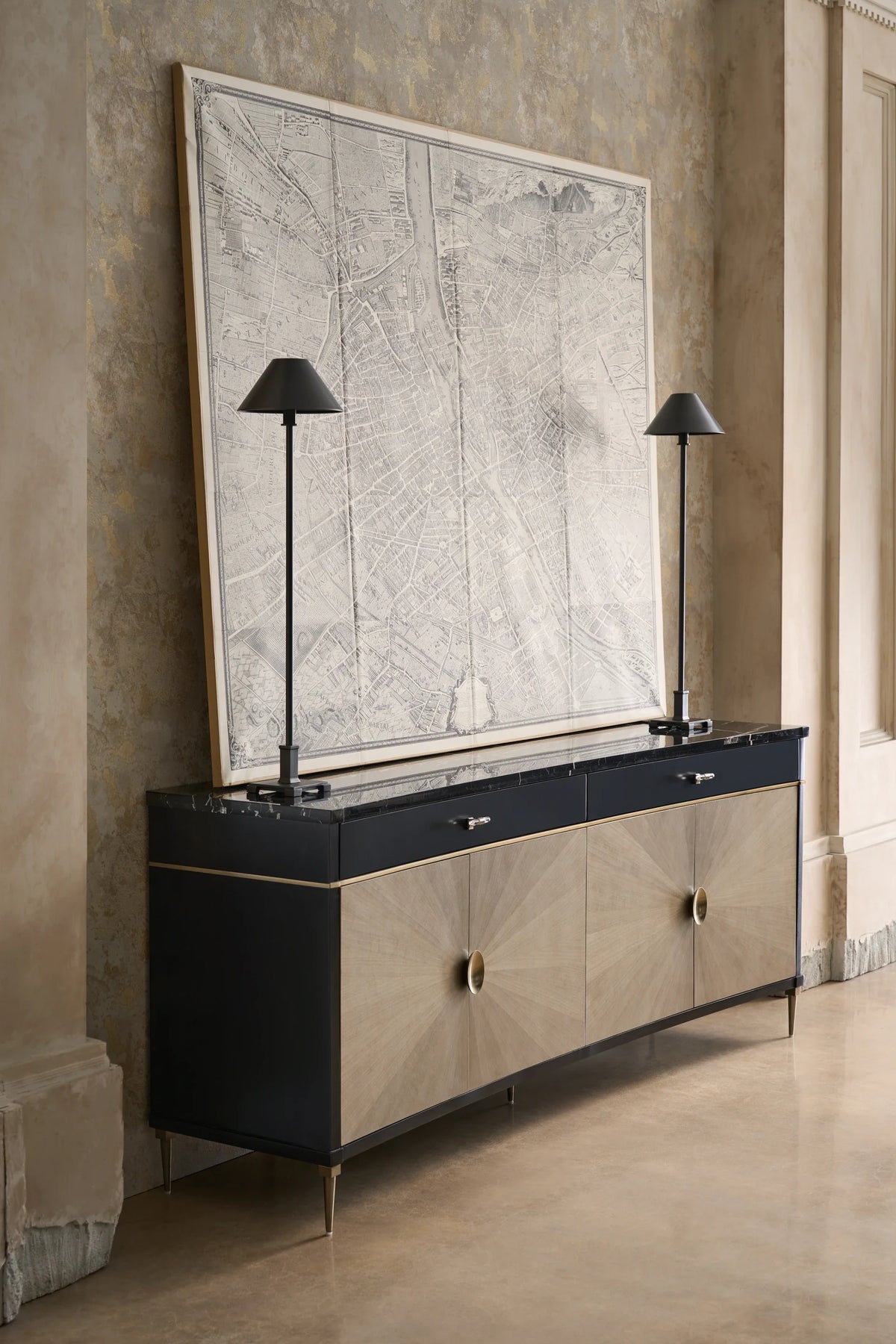 Caracole Noir Buffet – angle view – Lusso Furniture Miami