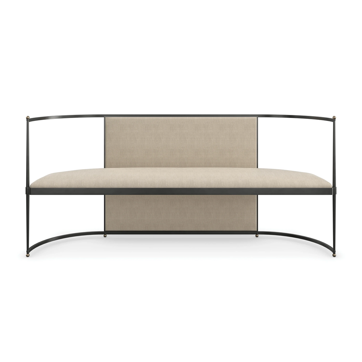 Caracole Toulouse Bench – front view – Lusso Furniture Miami