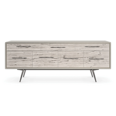 Caracole Highs And Lows Credenza – front view – Lusso Furniture Miami
