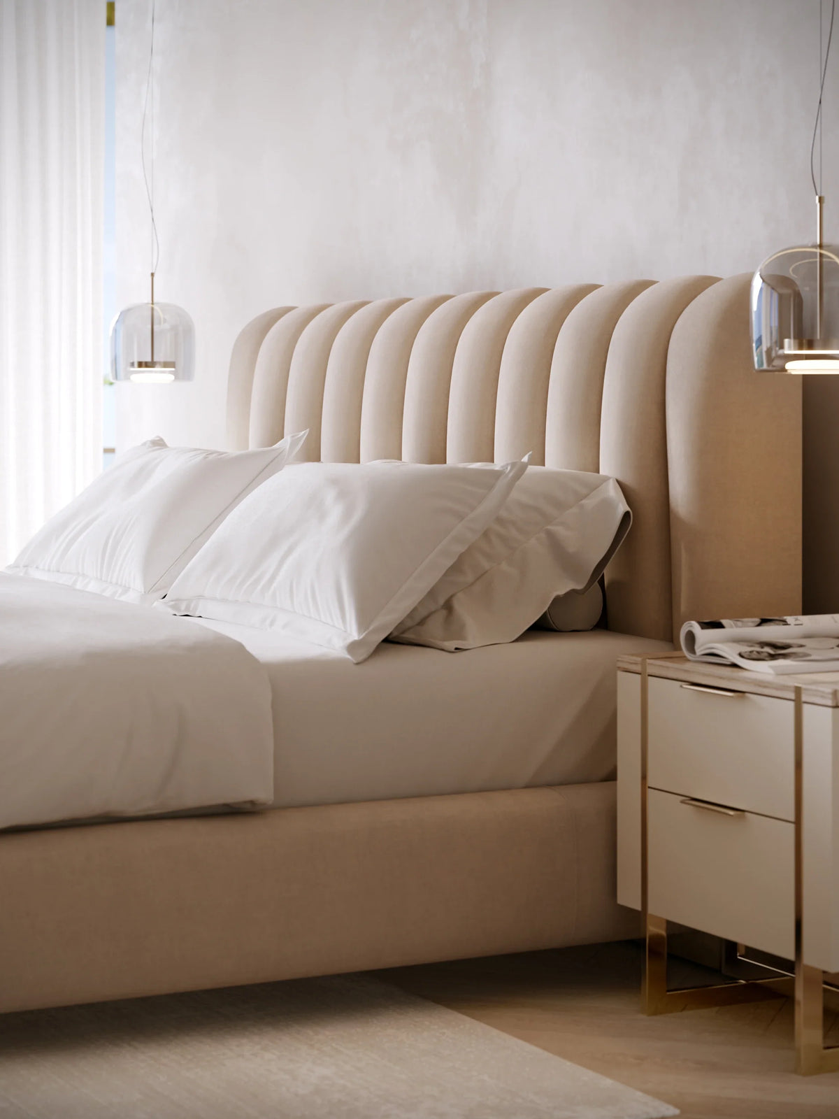 Caracole Well Balanced Bed – finish detail – Lusso Furniture Miami