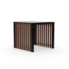 Caracole Pinstripe Dark End Table – angle view – Lusso Furniture Miami